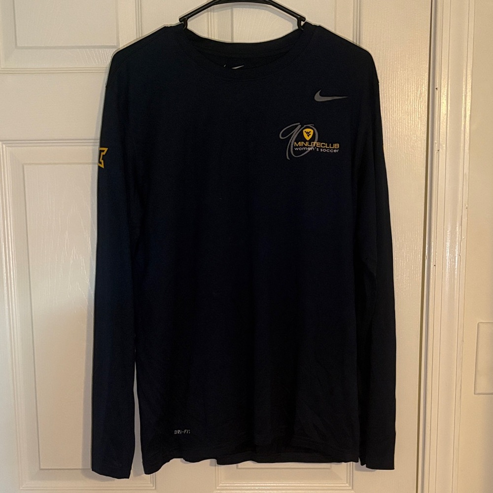West Virginia University Nike Men's Long Sleeve Tee 90 Minute Club Soccer